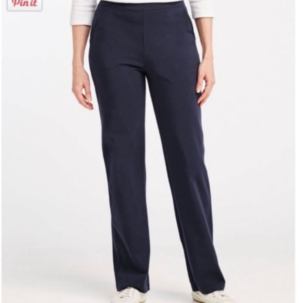 LL Bean Medium Black Women's Perfect Fit Pants, Straight-Leg  Pockets New